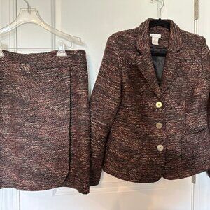 MONROE AND MAIN 2PC TWEED SKIRT SUIT.